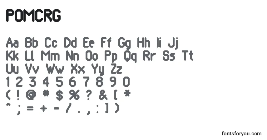 A fonte POMCRG   (137139) – alfabeto, números, caracteres especiais