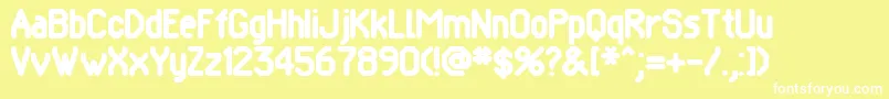 フォントPOMCRG   – 黄色い背景に白い文字