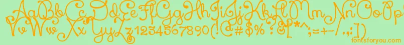 Xiomara Font – Orange Fonts on Green Background