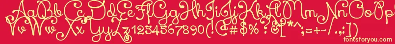 Xiomara Font – Yellow Fonts on Red Background