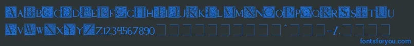 Pompei Font – Blue Fonts on Black Background