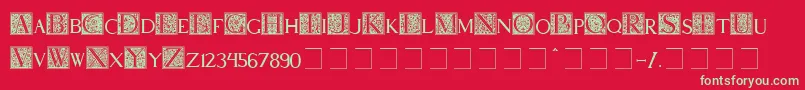 Pompei Font – Green Fonts on Red Background