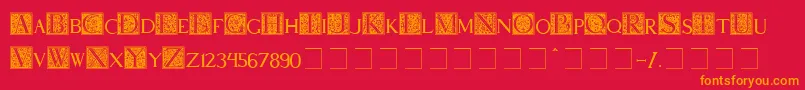 Pompei Font – Orange Fonts on Red Background