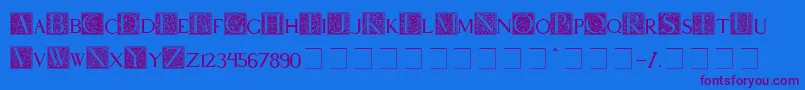 Pompei Font – Purple Fonts on Blue Background