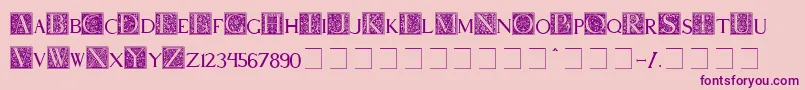 Pompei Font – Purple Fonts on Pink Background