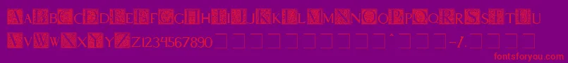 Pompei Font – Red Fonts on Purple Background