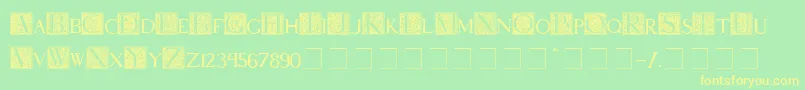 Pompei Font – Yellow Fonts on Green Background