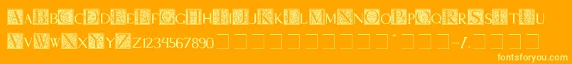 Pompei Font – Yellow Fonts on Orange Background