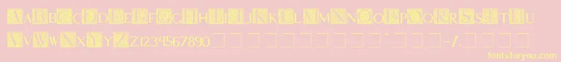 Pompei Font – Yellow Fonts on Pink Background