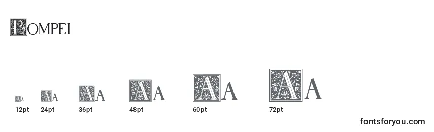 Размеры шрифта Pompei