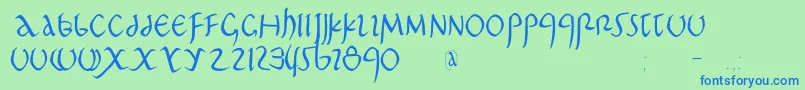 PompejiPetit Font – Blue Fonts on Green Background