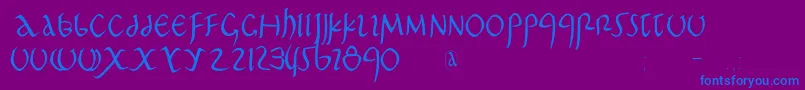 PompejiPetit Font – Blue Fonts on Purple Background