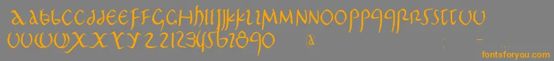 PompejiPetit-Schriftart – Orangefarbene Schriften auf grauem Hintergrund