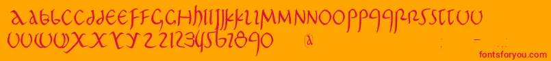 PompejiPetit Font – Red Fonts on Orange Background
