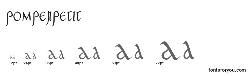 Größen der Schriftart PompejiPetit (137141)