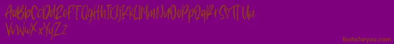 Pondspell-Schriftart – Braune Schriften auf violettem Hintergrund