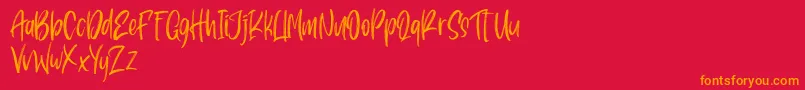 Pondspell Font – Orange Fonts on Red Background