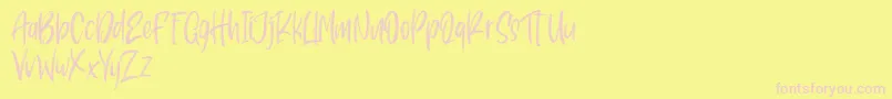 Pondspell Font – Pink Fonts on Yellow Background