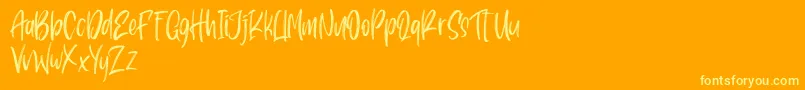 Pondspell Font – Yellow Fonts on Orange Background