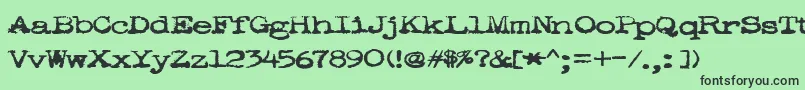 POOKIE   Font – Black Fonts on Green Background