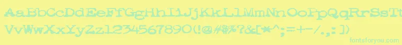 POOKIE   Font – Green Fonts on Yellow Background