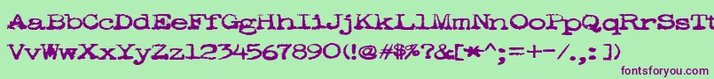 POOKIE   Font – Purple Fonts on Green Background