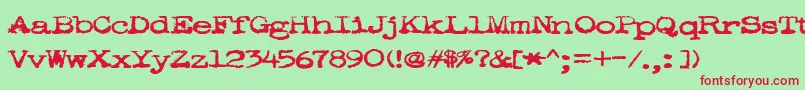 POOKIE   Font – Red Fonts on Green Background