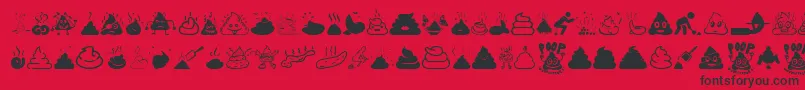 Шрифт Poop – чёрные шрифты на красном фоне