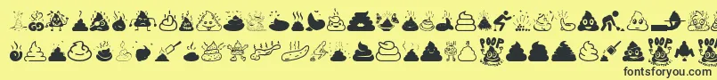 Poop Font – Black Fonts on Yellow Background