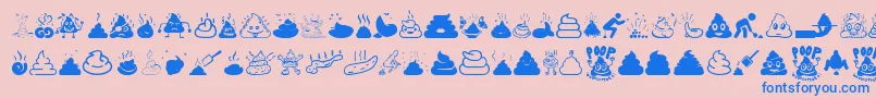 Poop Font – Blue Fonts on Pink Background