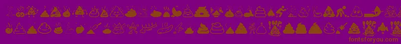 Fonte Poop – fontes marrons em um fundo roxo