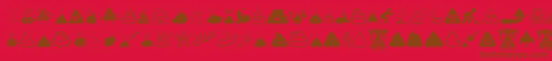 Poop Font – Brown Fonts on Red Background