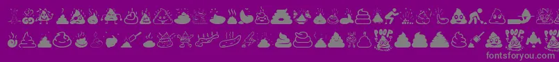 Poop Font – Gray Fonts on Purple Background