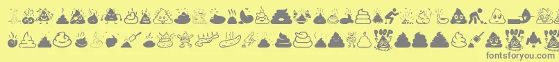 Poop-Schriftart – Graue Schriften auf gelbem Hintergrund