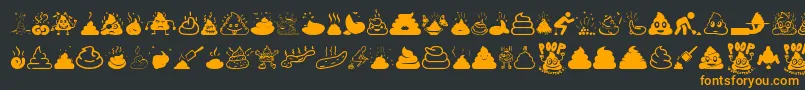 Poop Font – Orange Fonts on Black Background