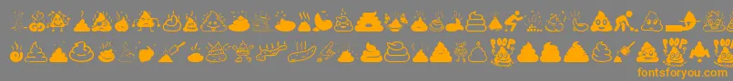 フォントPoop – オレンジの文字は灰色の背景にあります。