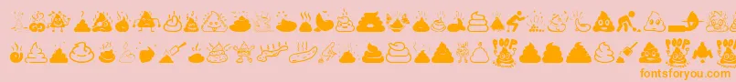 Poop Font – Orange Fonts on Pink Background