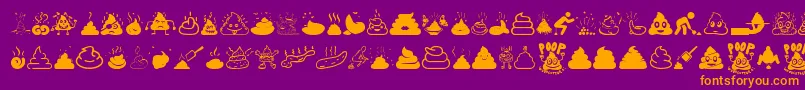 Poop Font – Orange Fonts on Purple Background