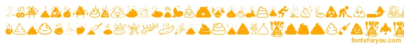 Poop Font – Orange Fonts on White Background