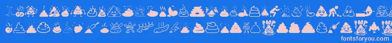 Poop Font – Pink Fonts on Blue Background