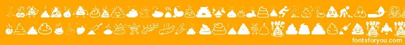 Poop Font – White Fonts on Orange Background