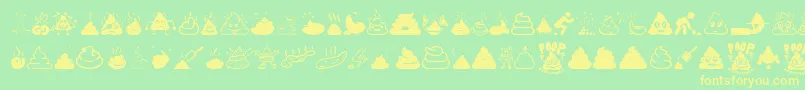 Poop-fontti – keltaiset fontit vihreällä taustalla