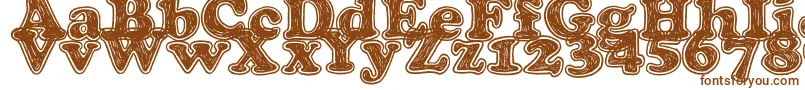 Шрифт Pop of the Tops – коричневые шрифты на белом фоне