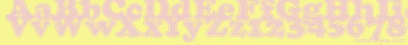 Pop of the Tops-fontti – vaaleanpunaiset fontit keltaisella taustalla