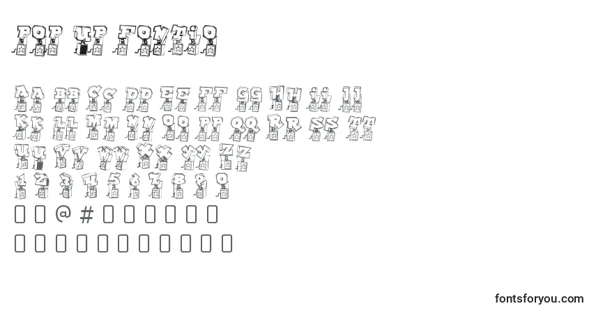Шрифт Pop up fontio – алфавит, цифры, специальные символы