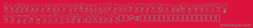 フォントpop up fontio – 赤い背景に灰色の文字