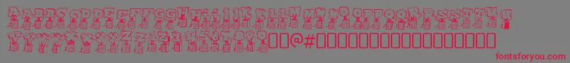 pop up fontio Font – Red Fonts on Gray Background