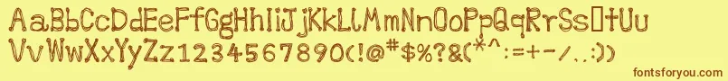 Weitere Informationen zur POP-Schriftart POP-Schriftart – Braune Schriften auf gelbem Hintergrund