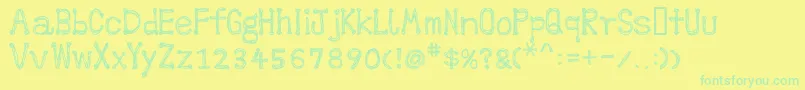 Czcionka POP – zielone czcionki na żółtym tle