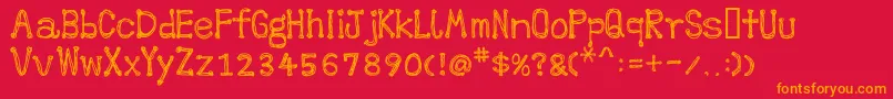 POP Font – Orange Fonts on Red Background